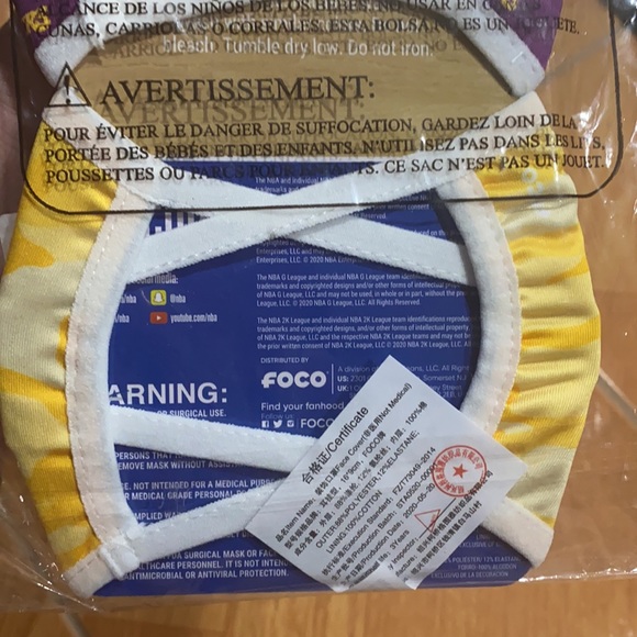 New NBA lakers face mask 2 piece - Picture 8 of 8